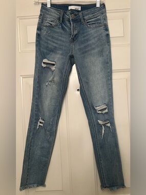 ✨ Vervet Distressed Skinny Jeans - Frayed Hem - 25